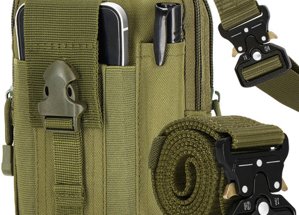 Heuptas - Riem - Militair - Buidel set - Polyester - Ritssluiting - Donkergroen