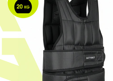 Gewichtsvest - Verzwaard Vest - Trainingsvest - Crossfittvest - Hardlopen / Cardio - Verstelbaar - 20 Kg - Zwart