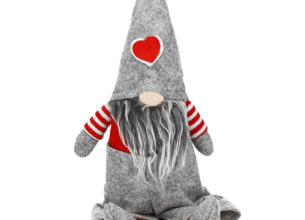 Kerstkabouter - Kerstdwerg - Kerstversiering - Grijs - 37 cm