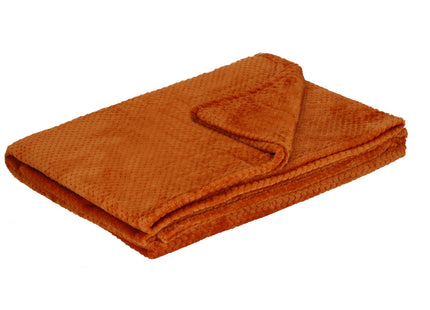 Plaid | Sprei | Deken | 240 x 200 cm | Pluche | Oranje