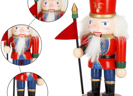 Notenkraker Kerst | Houten Soldaat | Kerstversiering | Multicolor | 15 cm