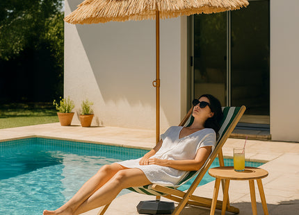 Parasol | Strand Parasol | Parasols | Opvouwbaar | Hawaiiaans | 160 cm | Bruin