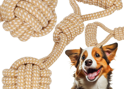 Hondenspeelgoed - Bijtring - Honden - Touw - 30 cm - Lichtbruin