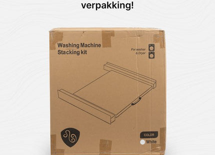 Muntel® Tussenstuk Wasmachine Droger - Stapelkit Wasmachine Droger - Universeel - Uitschuifbare werkblad - Wit