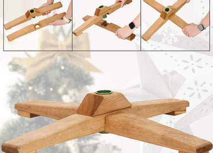Kunstkerstboom | Premium Royal | Sneeuw | Dennenappels | 220 cm | Zonder Verlichting | Houten Standaard