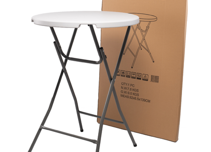 Statafel - Horeca Kwaliteit - Inklapbaar - Met vergrendeling - Extra Stevig - Wit - Ø 80x110cm