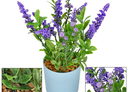 Kunstbloem - Kunstplanten - Lavendel - Inclusief Pot - Paars - Decoratief - 26 cm