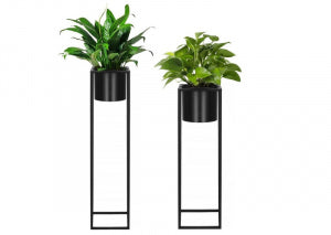 Staande Plantenbakken | Plantenbak | Bloempothouder | Set Van 2 | Metaal | Zwart