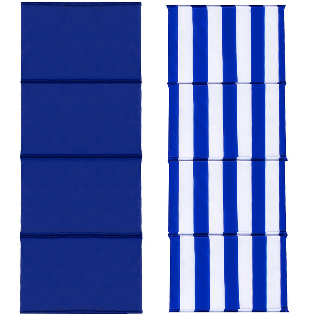 Strandmatras - Opvouwbaar - Kussen - Strepen - 175 X 50 CM - Marineblauw