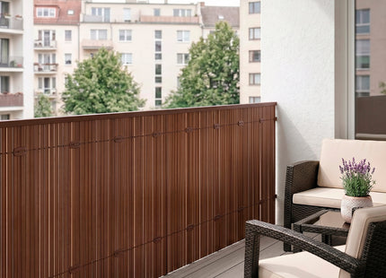Balkonscherm - Privacyscherm - Hoge Kwaliteit - Waterbestendig - UV-bescherming - 1.4x5 m - Bruin - PVC
