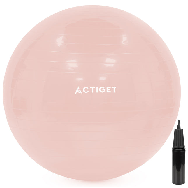 Fitnessballen - Yoga Bal - Pilates - Zwangerschap - Met Pomp - PVC - Roze - 150 Kg - 65 Cm