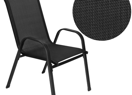 Tuinstoelen | Tuinstoelen | Staal | Textileen | 1 Stuks | Zwart | 120 Kg