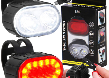 Fietsverlichting - Set Van 2 - Zonne - Energie - USB - Oplaadbaar
