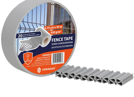 Vlechtband | Privacyfolie | Vlechtband Voor Tuinafsluiting | PVC | 35 m | 450 g/m² | Grijs
