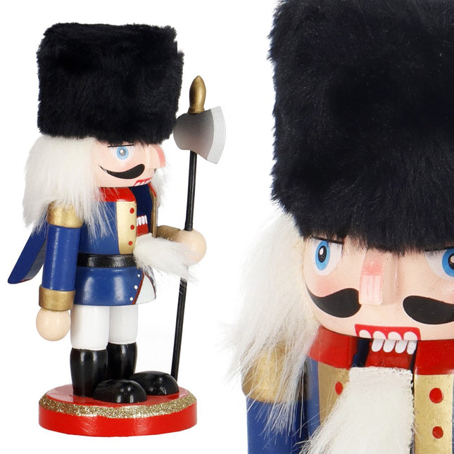 Notenkraker Kerst | Houten Soldaat | Kerstversiering | Multicolor | 16 cm