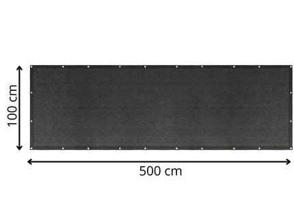 Balkonscherm - Privacyscherm - Hoge Kwaliteit - Waterbestendig - UV-bescherming - 1x5 m - 95% -Antraciet - PVC