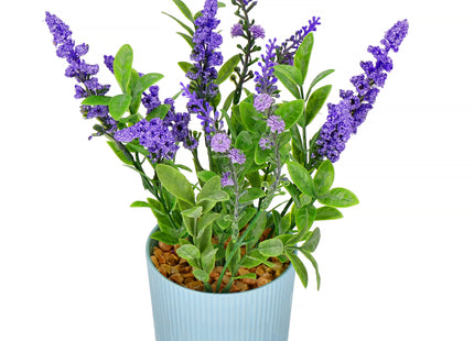 Kunstbloem - Kunstplanten - Lavendel - Inclusief Pot - Paars - Decoratief - 26 cm