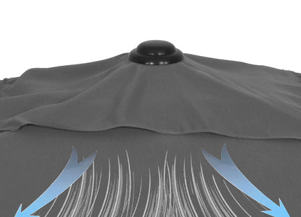Parasol | Parasols | Kantelbaar | Met Ventilatie | Donkergrijs | 200 X 130 cm