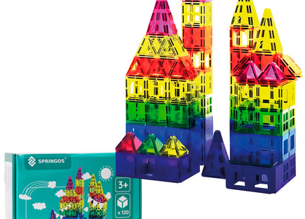 Springos® Magnetisch speelgoed - Speelgoed Kasteel - 120 Stuks - Montessori speelgoed - Speelgoed kinderen