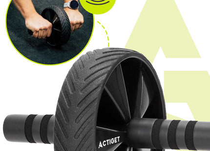 Buikspierwiel | AB Wheel | Buikspierroller | Inclusief Kniemat | Zwart/Blauw