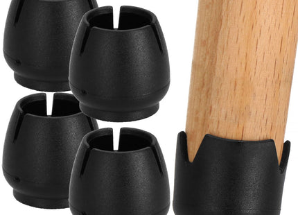 Stoelpoot Beschermers | Stoelpootdoppen | Vloerbescherming | 4 Stuks | 17-21 mm Zwart