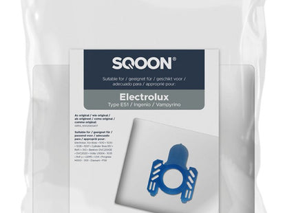 SQOON® Stofzuigerzakken  Geschikt voor Electrolux GR.5 / Ingenio / Xio / Smart / Vamyprino Series - E51 - Synthetisch - 10 Stuks