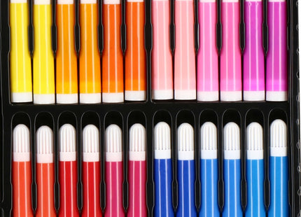Tekendoos | Tekenkoffer Kinderen | 258 Delig | 47 x 45 x 4 cm | Zwart