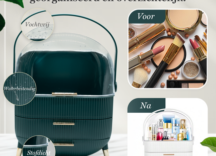 Make Up Organizer -  Sieraden Houder -  Opberdoos - Groen