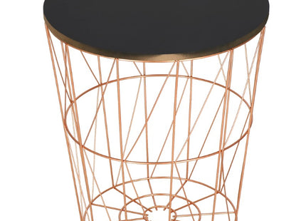 Salontafel | Salontafel Rond | Bijzettafel | 1 Stuk | 40 cm | Zwart/Koper