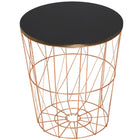 Salontafel | Salontafel Rond | Bijzettafel | 1 Stuk | 40 cm | Zwart/Koper