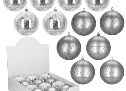 Kerstballen | 12 Stuks | 11 cm | Zilver