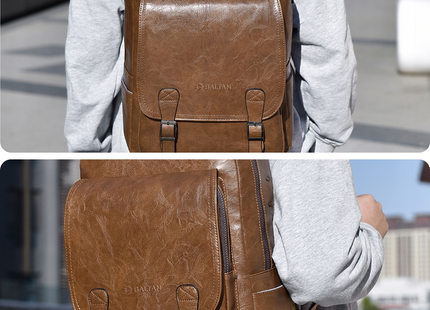 (BALT-PLC-002-01) Baltan Leren Rugzak - Backpack - Bruin - 40 X 28 X 14 CM