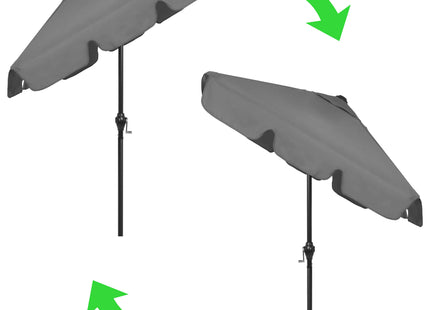 Parasol | Parasols | Kantelbaar | Met Ventilatie | Donkergrijs | 200 X 130 cm