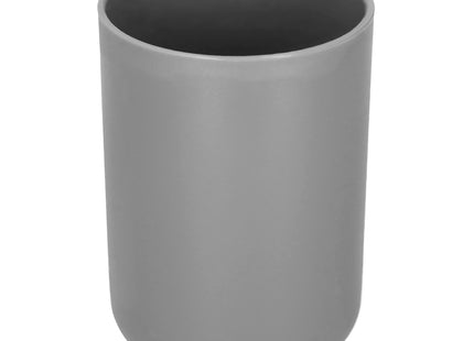 Badkameraccessoiresset - Prullenbak - Toiletborstel - Zeepdispencer - Tandenborstelbeker - Zeepbak - Mok - Grijs