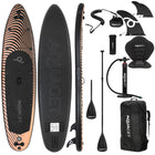 SUP Board - Opblaasbaar Paddle Board - Met Tas - Met Zitje -Inclusief Accessoires - Complete Set - Max. 220KG - 350x83,5cm - Zwart/Oranje