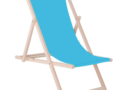 Strandstoel - Verstelbaar - Beukenhout - Hangemaakt - Blauw