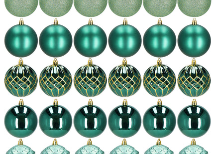 Kerstballen | 30 Stuks | 8 cm | Groen | Goud