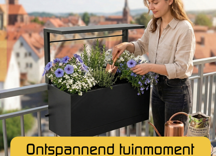 Kweekbak - Plantenbak - Moestuin - Irrigatiesysteem - Balkon - Verstelbaar - Planten - Antraciet