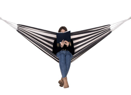 Hangmat | Extra Stevig | Inclusief Opbergtas | Zwart/Wit | 200 x 150 cm