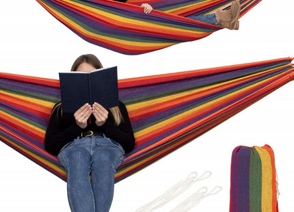 Hangmat | Extra Stevig | Inclusief Opbergtas | Multicolor | 200 x 150 cm