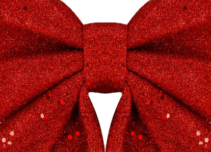 Kersthanger | Kerstversiering | Kerstdecoratie Voor Binnen | Kerststrik | Rood | Glitter | 20 cm | 1 Stuk