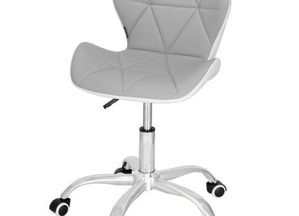 Bureaustoel - Draaibaar - Metalen Onderstel - Kunststof - Grijs/Wit - 120 kg