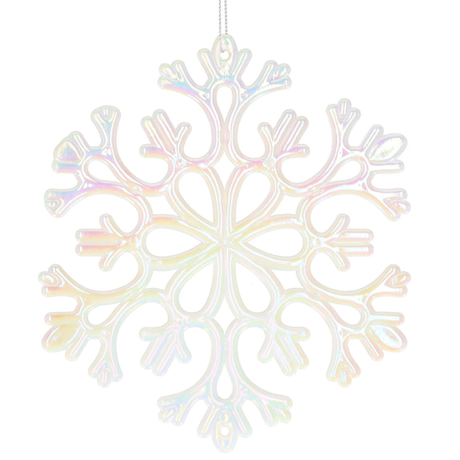 Kerstversiering | Kerstdecoratie voor binnen | Kersthanger | Sneeuwvlok | Parelglans | 15 cm