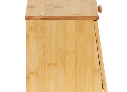 Broodtrommel Voor Op Het Aanrecht - Broodmand - Metaal - Bamboe Deksel - Naturel - 20 X 40 X 23 CM