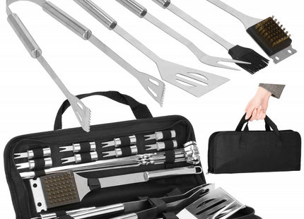 BBQ Accessoires | 20 Delige Set | Inclusief Draagtas | Roestvrij Staal