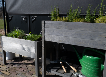 Kweekbak - Plantenbak - Moestuin - Planten - Hout - Geïmpregneerd - Rechthoekig - Grijs - 80 x 40 x 78 Cm