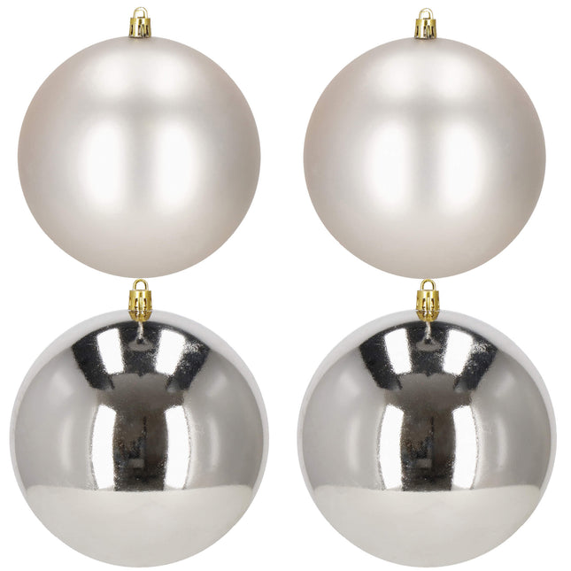 Kerstballen | 4 Stuks | 12 cm | Zilver