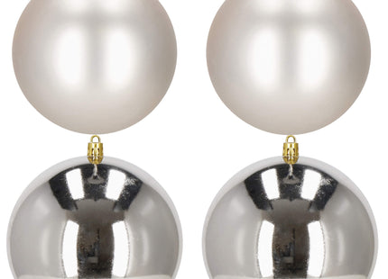 Kerstballen | 4 Stuks | 12 cm | Zilver