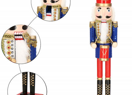 Notenkraker Kerst | 51 cm | Blauw/Rood/Goud/Zwart
