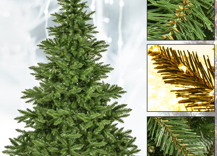 Kunstkerstboom | Premium Royal | Natuurlijk Sparrenhout | 220 cm | Zonder Verlichting | Houten Standaard